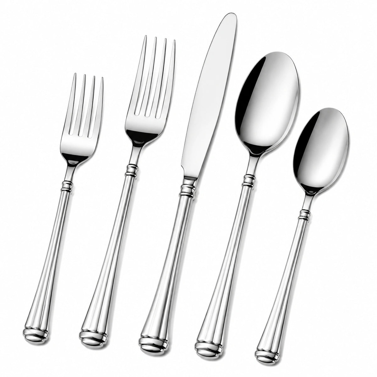 Besteckset 5-teilig 16-23 cm Edelstahl Silber spiegelpoliert klassischer Tischgebrauch