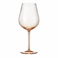 Weinglas 450 ml Glas Bernstein geripptes Stielglas
