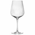 Weinglas 500 ml transparentes Glas geripptes Stielglas