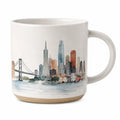 Keramiktasse 400 ml Weiß mit Stadtlandschaft Motiv für Heißgetränke